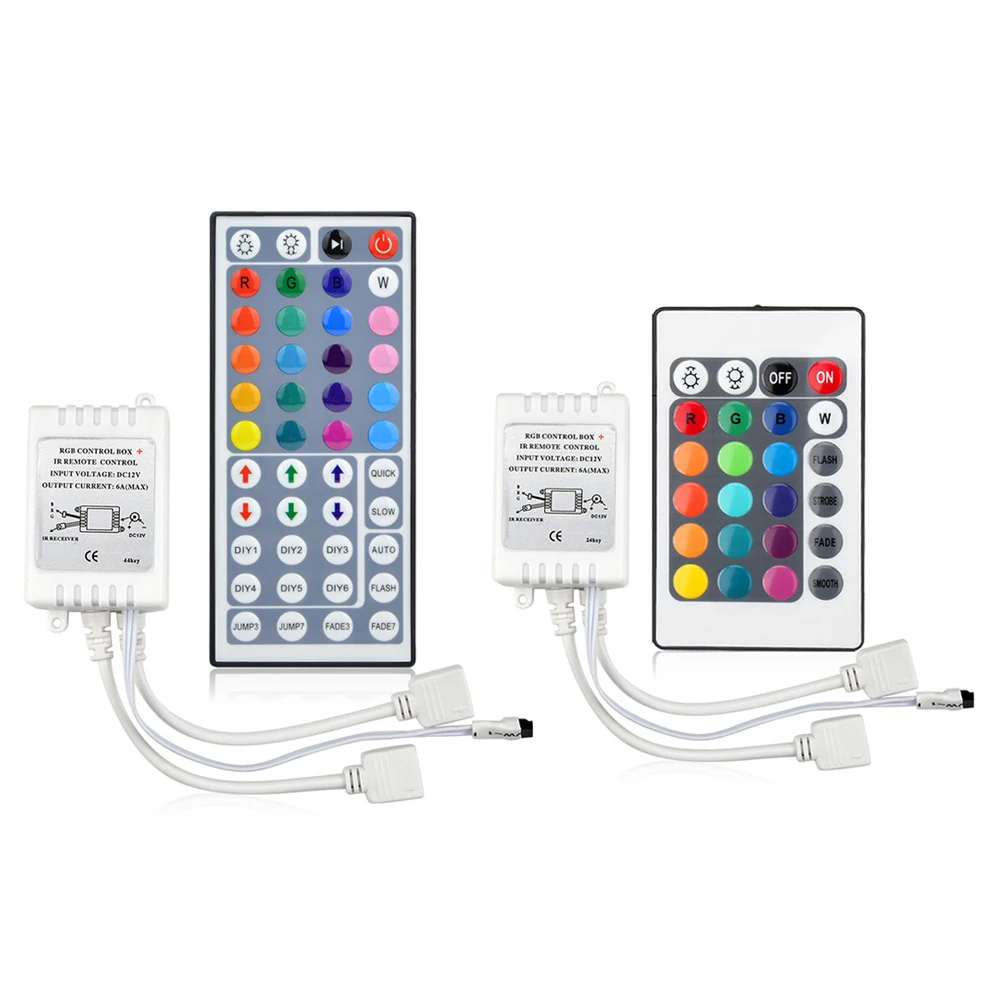 44 Keys or 24 Keys DC12V Dual Output IR Remote RGB Controller lamp Dimmer For 10M 5M 3528 2835 5050 LED Strip light
44 Keys or 24 Keys DC12V Dual Output IR Remote RGB Controller lamp Dimmer For 10M 5M 3528 2835 5050 LED Strip light