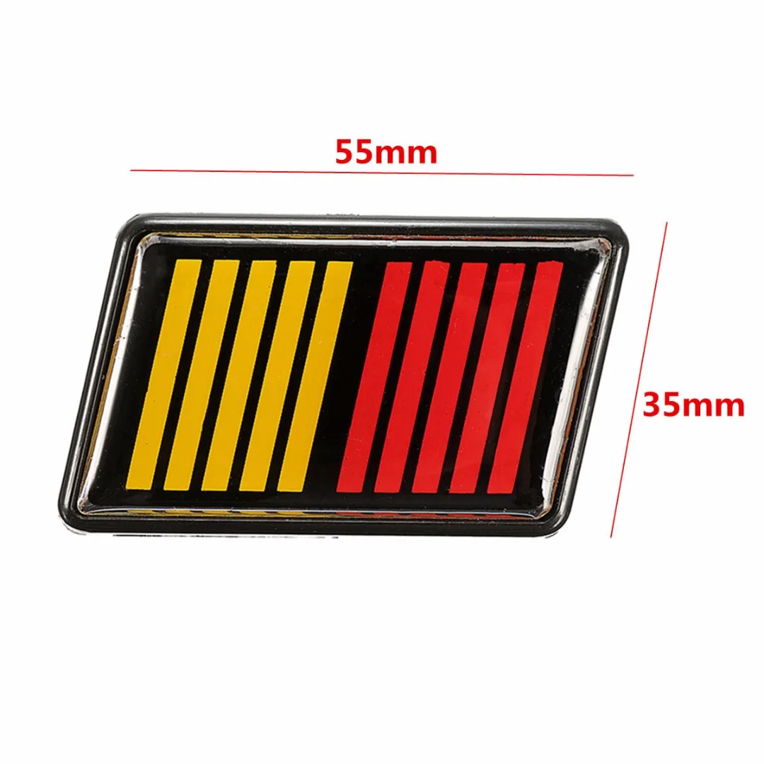 1set Ralliart Stripe Bar Grille Emblem Badge Red Yellow Black For Mitsubishi Ralliart Grill Emblem Decoration Style
