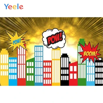 Yeele Cartoon Cloud Buildings Stripe Boom Pow Comic Photography Backgrounds Customized Photographic Backdrops for Photo Studio
Yeele Cartoon Cloud Buildings Stripe Boom Pow Comic Photography Backgrounds Customized Photographic Backdrops for Photo Studio