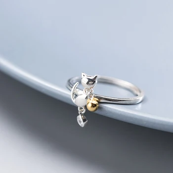 Bamos Fashion Female Cat Ring Fashion Simple Real Silver Color Open Rings For Women Vintage Wedding Animal Jewelry
Bamos Fashion Female Cat Ring Fashion Simple Real Silver Color Open Rings For Women Vintage Wedding Animal Jewelry