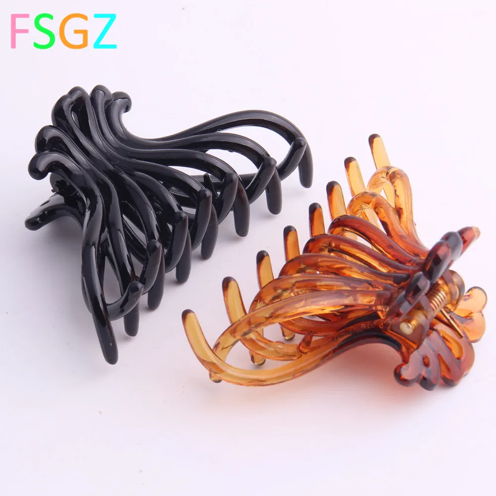 Fashion lady plastic hair claws quality ABS Ponytail holder strong bite force octopus designer Jaw Clip women shower clips | Аксессуары