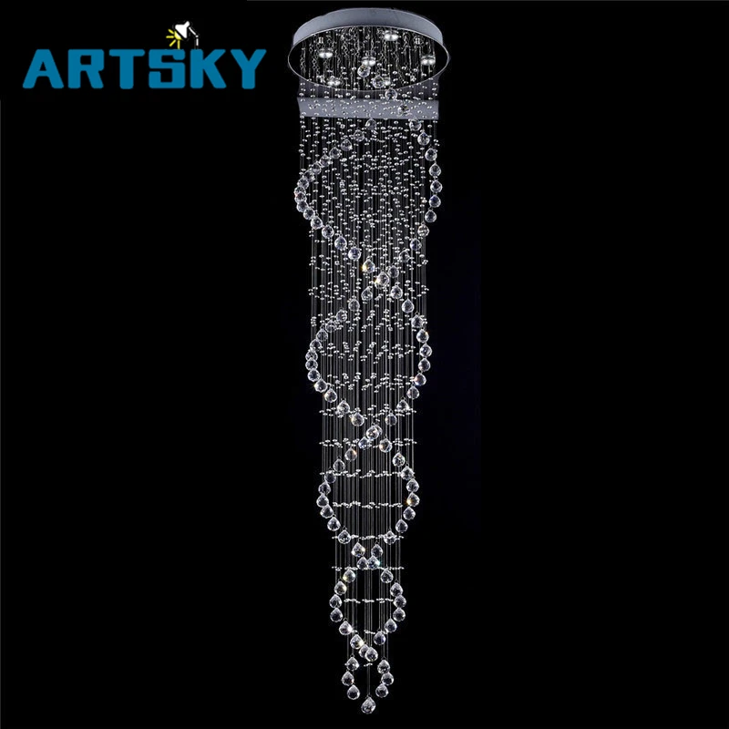 Modern Spiral Crystal Chandelier Light Fixture Long Crystal Light Lamp Flush Mounted Stair Light Fitting for Staircase Villa
Modern Spiral Crystal Chandelier Light Fixture Long Crystal Light Lamp Flush Mounted Stair Light Fitting for Staircase Villa