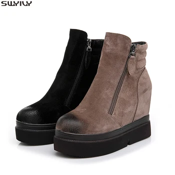 SWYIVY Suede Leather Snow Boots Wedge Shoes Women Winter Sneakers Shoes Velvet Fur 2019 Black Sneakers Platform Ankle Boots Lady
SWYIVY Suede Leather Snow Boots Wedge Shoes Women Winter Sneakers Shoes Velvet Fur 2019 Black Sneakers Platform Ankle Boots Lady