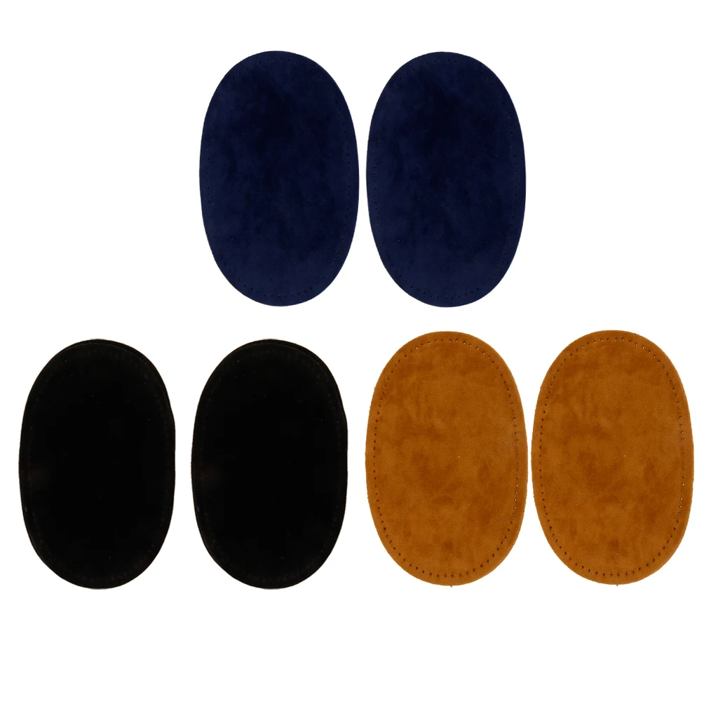 3 Colors Pairs Suede Fabric Sew-on Elbow Knee Patches Repair Sewing Applique