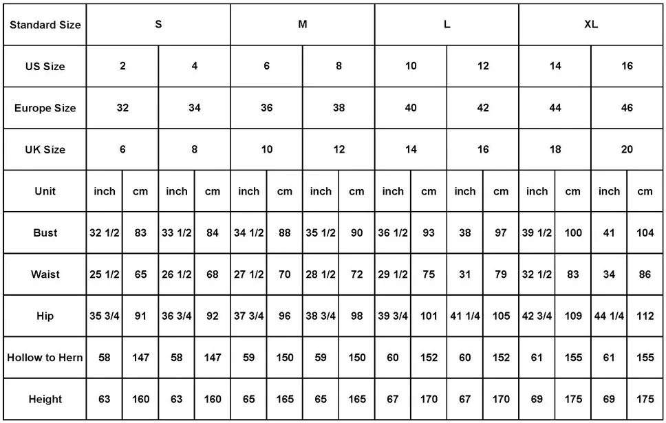 size chart