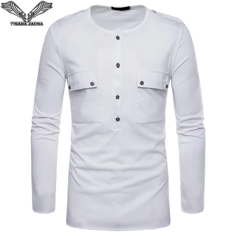 VISADA JAUNA Mens t-shirts Long Sleeve Slim Fit High Quality Men t shirts Fashion 2018 Cotton Button Double Pocket t shirt N8883
VISADA JAUNA Mens t-shirts Long Sleeve Slim Fit High Quality Men t shirts Fashion 2018 Cotton Button Double Pocket t shirt N8883