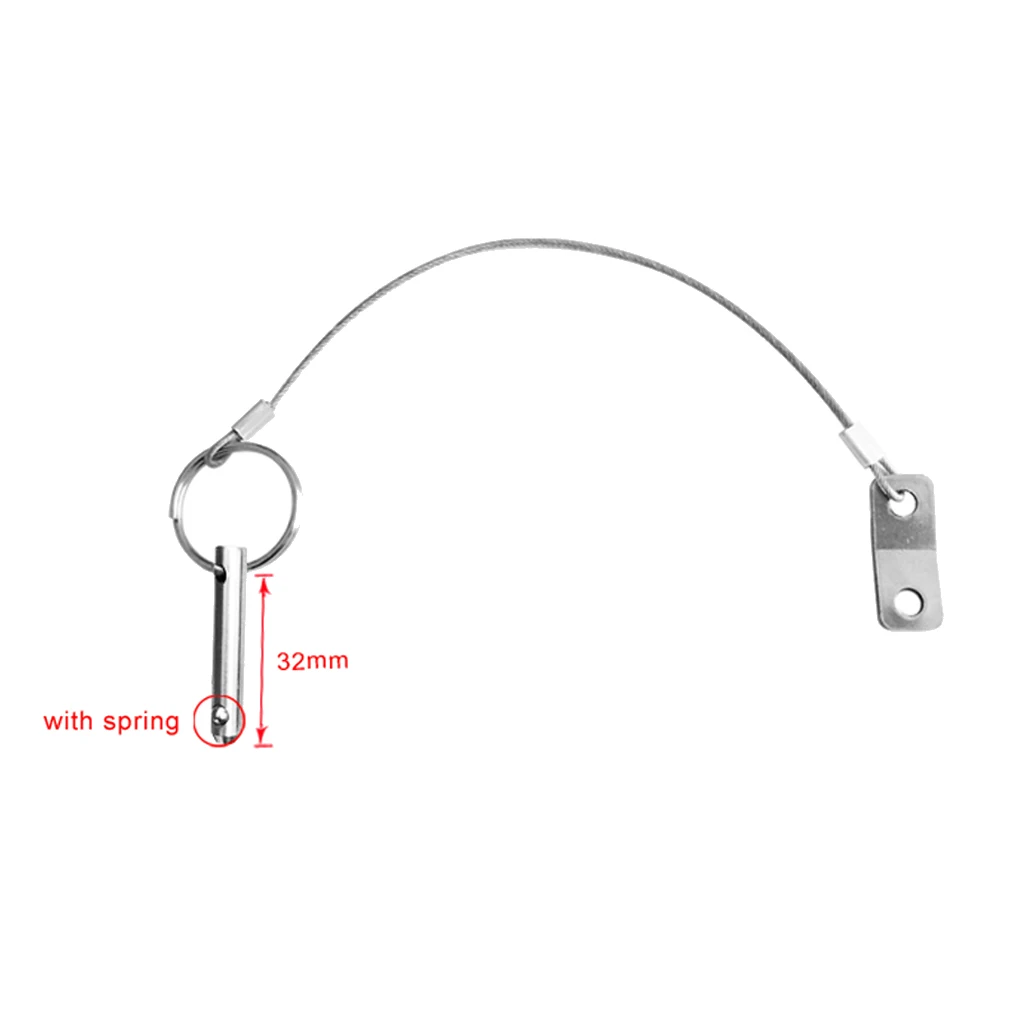 Quick Release Pin, Stainless Steel with Lanyard, Bimini Boat Top Pin, 2 Pack