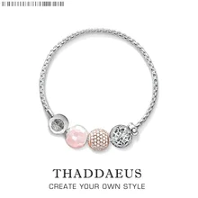 ブレスレットチェーンとアラベスクビーズトーマススタイル Diy のギフト、 925 スターリングシルバー、長さ 16-23 センチメートル(China)