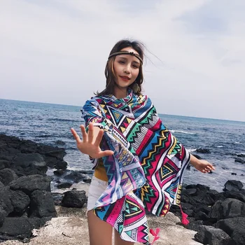 Lengthen Women Scarf New Fashion Geometric pattern scarf Summer Autumn Female Scarf Shawl Ladies Scarves Travel Beach Shawl
Lengthen Women Scarf New Fashion Geometric pattern scarf Summer Autumn Female Scarf Shawl Ladies Scarves Travel Beach Shawl