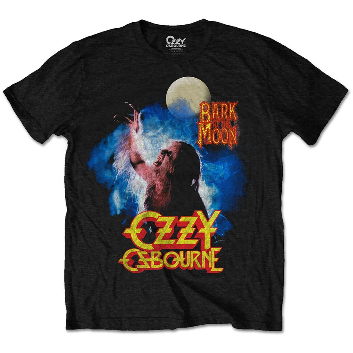 Мужская Лицензированная футболка Ozzy ostime at the Moon Rock тяжелый металл с круглым