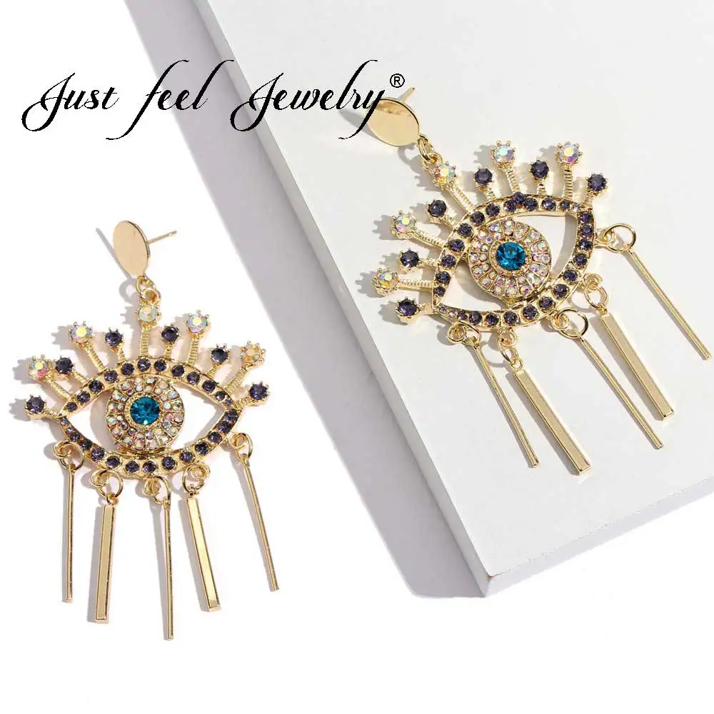 JUST FEEL Charms Eyes Tassel Dangle Earrings 2018 Female Crystal Gold Silver Colors Long Hanging Drop Earring For Women Jewelry
JUST FEEL Charms Eyes Tassel Dangle Earrings 2018 Female Crystal Gold Silver Colors Long Hanging Drop Earring For Women Jewelry
