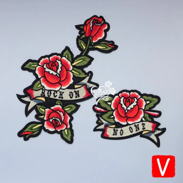 

VIPOINT embroidery big flower patches letter patches badges applique patches for clothing DX-114