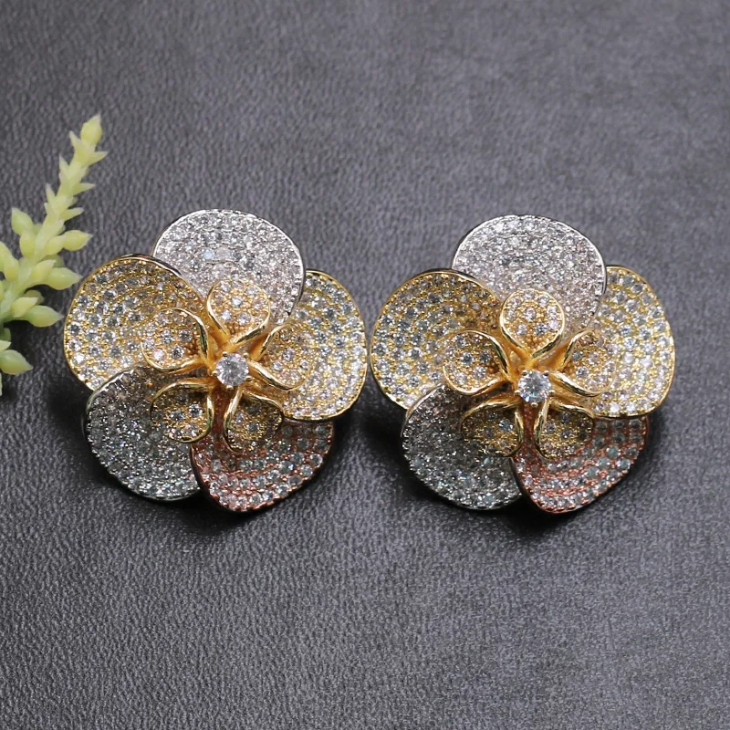 Lanyika Fashion Jewelry Exquisite Flowers Earrings Stud for Wedding Engagement Party Trendy Luxury Earrings Gift
Lanyika Fashion Jewelry Exquisite Flowers Earrings Stud for Wedding Engagement Party Trendy Luxury Earrings Gift