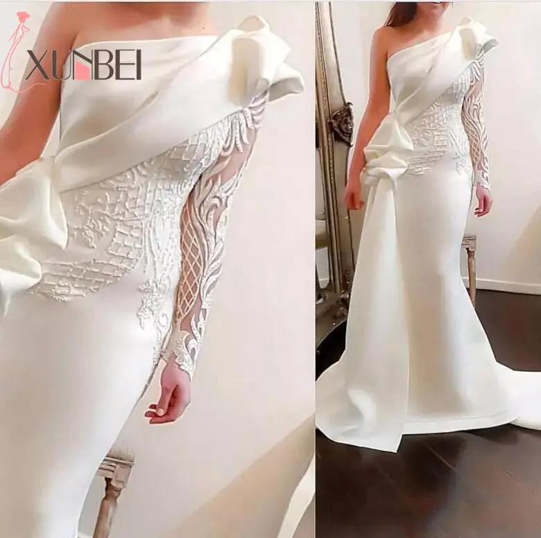 Elegant Dubai White One Shoulder Mermaid Evening Dresses Long 2019 Ruched Ruffles Applique Formal Abiye Evening Gown Party Dress
Elegant Dubai White One Shoulder Mermaid Evening Dresses Long 2019 Ruched Ruffles Applique Formal Abiye Evening Gown Party Dress