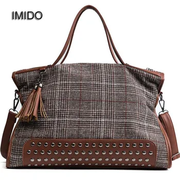 IMIDO 2018 Tassel Women Handbag Luxury Lady Bag PU Leather Large Bags Original Shoulder Messenger Bags Tote Rivet Plaid HDG066
IMIDO 2018 Tassel Women Handbag Luxury Lady Bag PU Leather Large Bags Original Shoulder Messenger Bags Tote Rivet Plaid HDG066