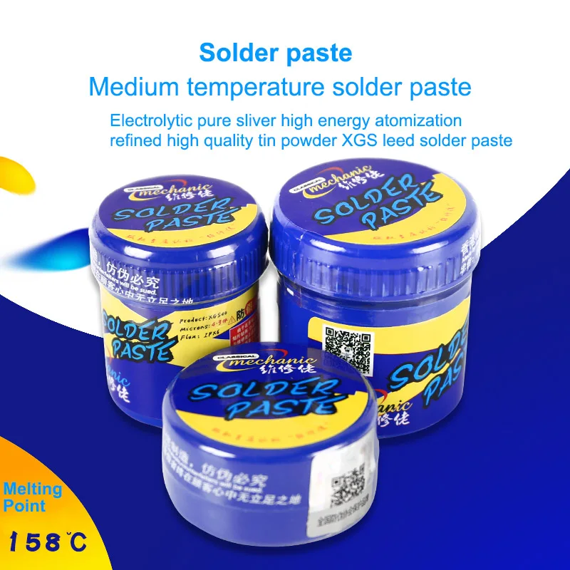 MECHANIC Lead BGA Solder Flux Paste Soldering Tin Cream Medium-temperature Special Welding Flux For iPhone A8/A9/A10/A11 Repair
MECHANIC Lead BGA Solder Flux Paste Soldering Tin Cream Medium-temperature Special Welding Flux For iPhone A8/A9/A10/A11 Repair
