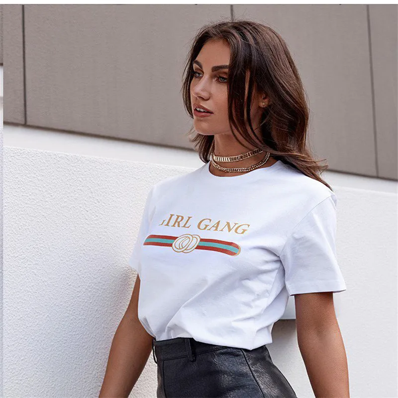 GIRL GANG Letters Women T shirt Cotton Casual Funny tshirts For Lady Top Tee Hipster Tumblr White Shirt Plus Size Summer Tees
GIRL GANG Letters Women T shirt Cotton Casual Funny tshirts For Lady Top Tee Hipster Tumblr White Shirt Plus Size Summer Tees