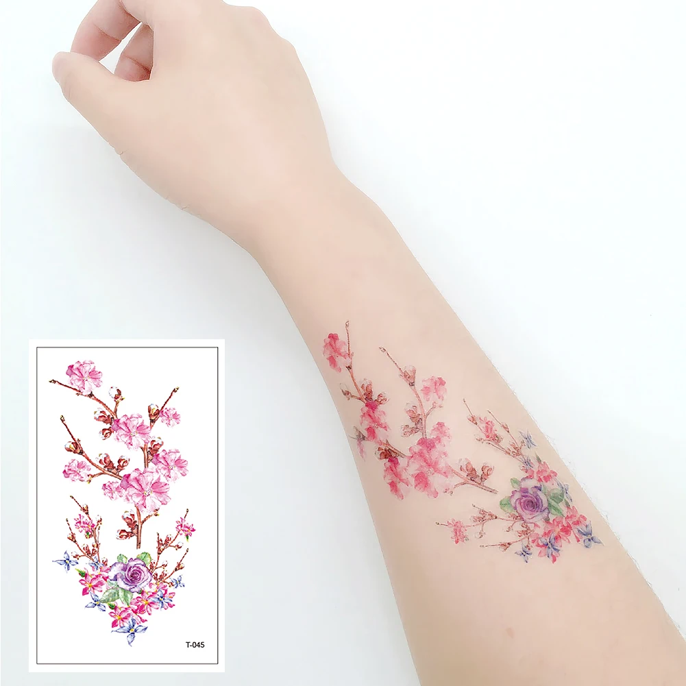 Temporary Tattoos Waterproof Women Flower Fake Body Art Arm Styling Sticker Face Hand for women Children T-045
Temporary Tattoos Waterproof Women Flower Fake Body Art Arm Styling Sticker Face Hand for women Children T-045