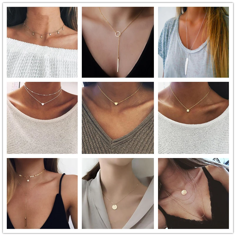 Fashion Tiny Heart Necklace for Women Short Heart star Pendant Necklaces Gift Ethnic Bohemian Choker Necklace women Jewelry
Fashion Tiny Heart Necklace for Women Short Heart star Pendant Necklaces Gift Ethnic Bohemian Choker Necklace women Jewelry