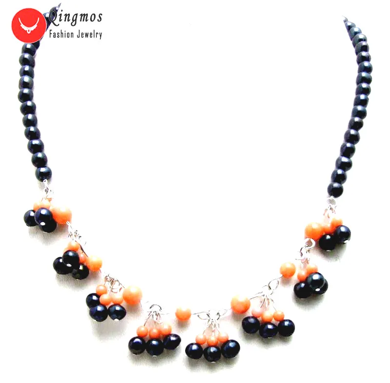 Qingmos Trendy Natural Pearl & Coral Chokers Necklace for Women with 5-6mm Black Pearl & 3-7mm Pink Coral 17'' Necklace nec6324
Qingmos Trendy Natural Pearl & Coral Chokers Necklace for Women with 5-6mm Black Pearl & 3-7mm Pink Coral 17'' Necklace nec6324
