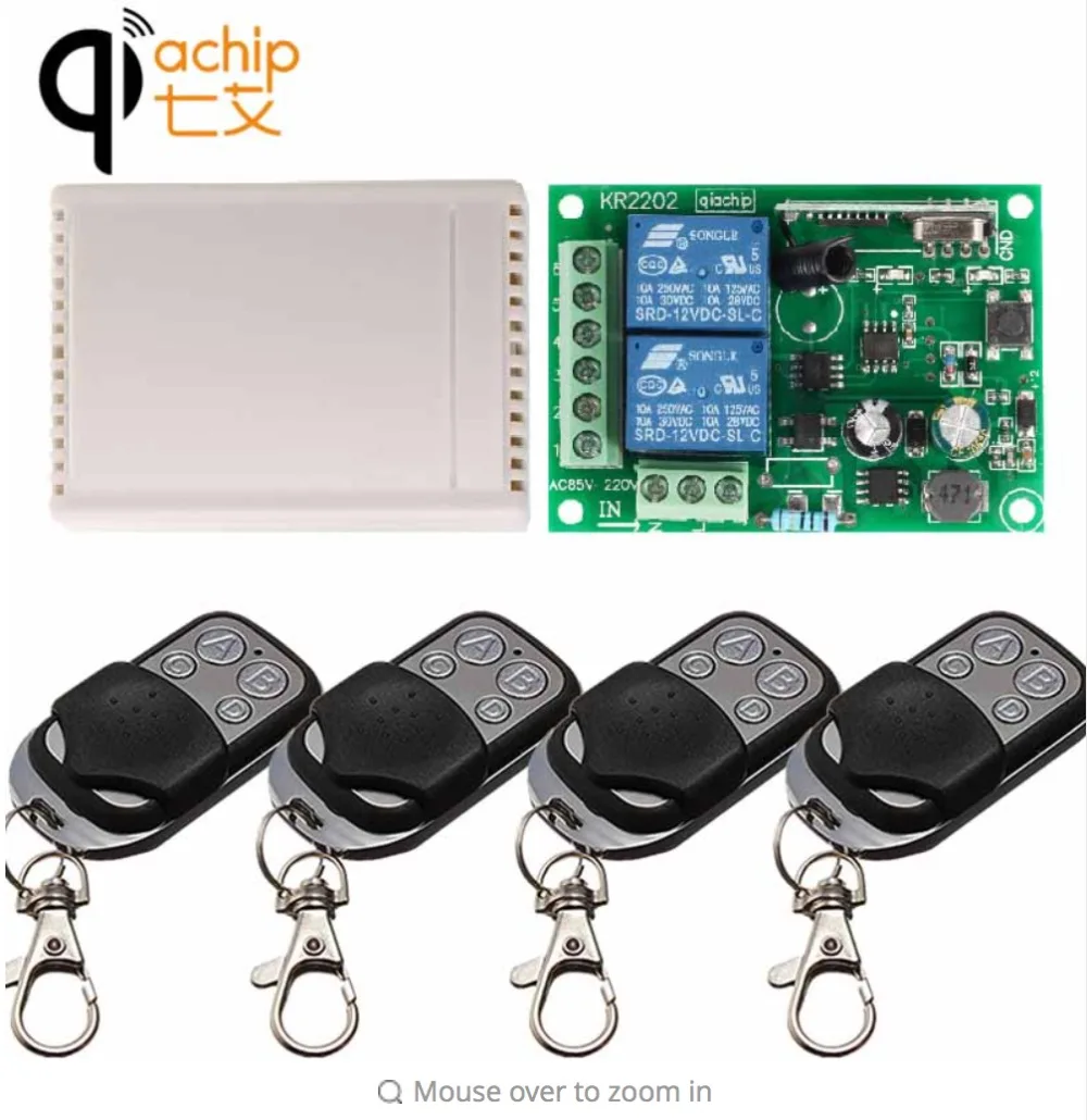 433 Mhz Universal Wireless Remote Control Switch AC 85V 110V 220V 2CH Relay Receiver Module & RF 433Mhz 4 button Remote Controls
433 Mhz Universal Wireless Remote Control Switch AC 85V 110V 220V 2CH Relay Receiver Module & RF 433Mhz 4 button Remote Controls