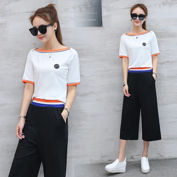 A Woman Set Clothing Leisure Korean Fashion Suits New Summer Sweatshirt & Wide-Legged Pants Two-Piece Outfit Casual S-XL HOT !
A Woman Set Clothing Leisure Korean Fashion Suits New Summer Sweatshirt & Wide-Legged Pants Two-Piece Outfit Casual S-XL HOT !