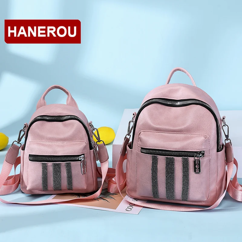 HANEROU Shining Rhinestones Travel Backpack Shoulder Schoolbag 2 Sizes High Quality Backpacks Woman PU Leather Backpack Pink
HANEROU Shining Rhinestones Travel Backpack Shoulder Schoolbag 2 Sizes High Quality Backpacks Woman PU Leather Backpack Pink
