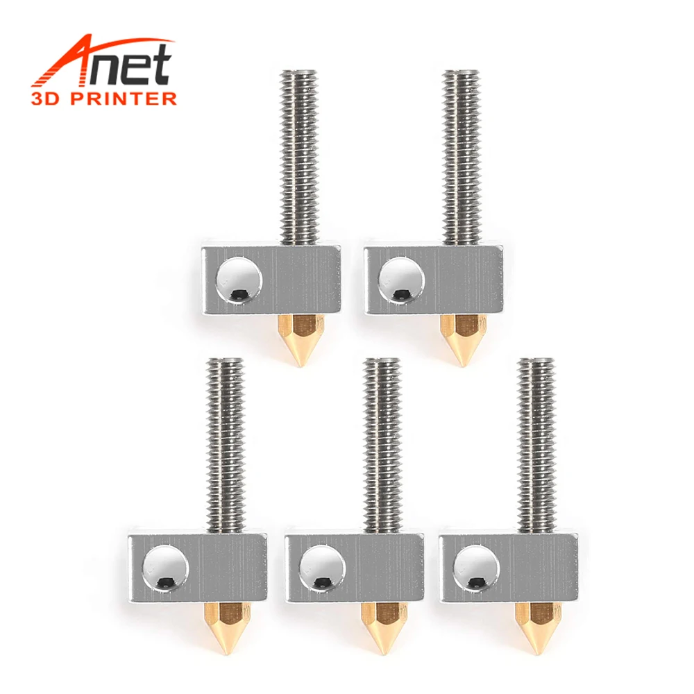 Anet 15Pcs/Pack 0.4mm Brass Nozzle Extruder Print Head + Block Hotend + 1.75mm Throat Tubes Pipes for Anet A8 A6
Anet 15Pcs/Pack 0.4mm Brass Nozzle Extruder Print Head + Block Hotend + 1.75mm Throat Tubes Pipes for Anet A8 A6