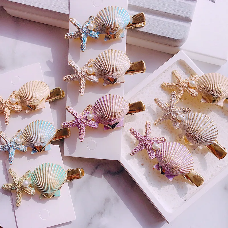 Helisopus 1 Set New Fashion Starfish Hair Grip Shell Imitation Pearl Hairpin Set for Girl Women's Hair Accessories
Helisopus 1 Set New Fashion Starfish Hair Grip Shell Imitation Pearl Hairpin Set for Girl Women's Hair Accessories