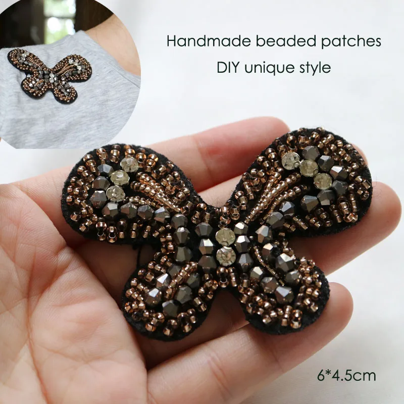 1pc butterfly Handmade rhinestone beaded patches for clothing DIY sewing patch embroidered applique decorative sequins Parches
1pc butterfly Handmade rhinestone beaded patches for clothing DIY sewing patch embroidered applique decorative sequins Parches