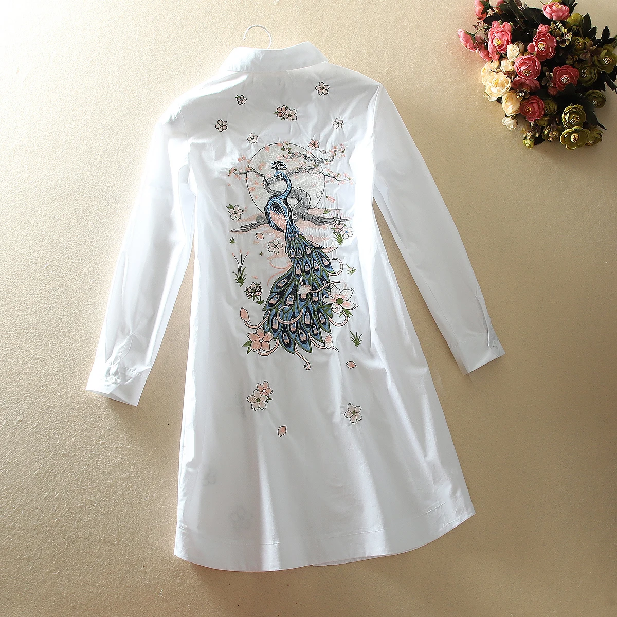 embroidery women dresses 2019 summer long cotton office lady white solid fashion outwear tops
embroidery women dresses 2019 summer long cotton office lady white solid fashion outwear tops