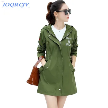 Hooded Trench Coat Women Spring Medium length Embroidery Outerwear Plus size Slim Students Windbreaker Casual Tops IOQRCJV N034
Hooded Trench Coat Women Spring Medium length Embroidery Outerwear Plus size Slim Students Windbreaker Casual Tops IOQRCJV N034