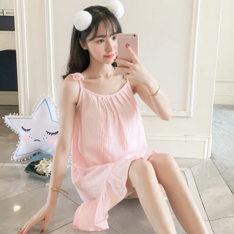 2019 new summer princess style sexy breathable cotton jacquard sling girl home piece nightdress
2019 new summer princess style sexy breathable cotton jacquard sling girl home piece nightdress