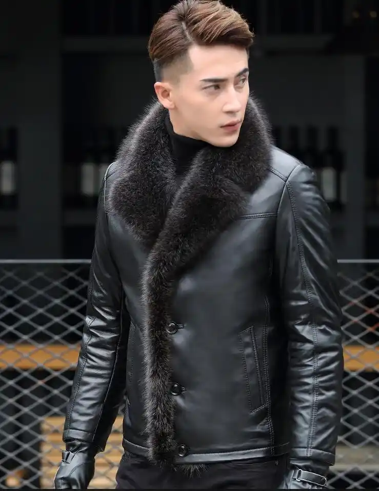 casaco masculino pele de carneiro