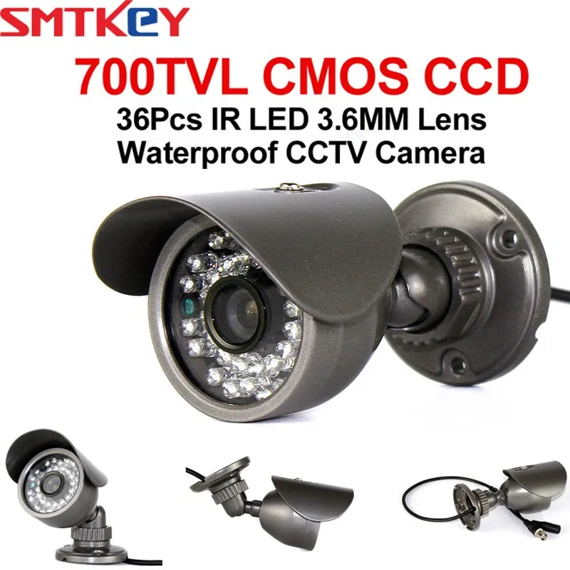 CMOS CCD SMTKEY IR Cut 36pcs IR LED 3.6mm Lens Waterproof Night Vision CCTV Camera 700 TVL CCD Camera
CMOS CCD SMTKEY IR Cut 36pcs IR LED 3.6mm Lens Waterproof Night Vision CCTV Camera 700 TVL CCD Camera