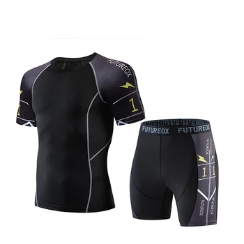 New summer tight compression T-shirt men's suit sportswear latest 2019 fashion short-sleeved suit fitness O-neck shirt + shorts
New summer tight compression T-shirt men's suit sportswear latest 2019 fashion short-sleeved suit fitness O-neck shirt + shorts