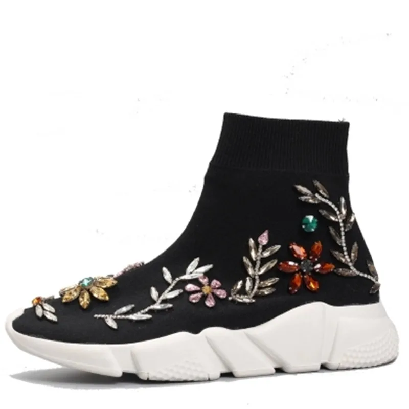 18 early spring new knit women's shoes comfortable flat with color socks boots handmade color diamond high to help stretch casua
18 early spring new knit women's shoes comfortable flat with color socks boots handmade color diamond high to help stretch casua