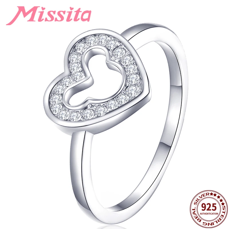 MISSITA 925 Sterling Silver Hollow Mickey Love Heart Pattern Finger Rings for Women Wedding Ring Gift Brand Fashion Jewelry
MISSITA 925 Sterling Silver Hollow Mickey Love Heart Pattern Finger Rings for Women Wedding Ring Gift Brand Fashion Jewelry