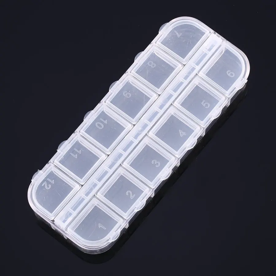 Detachable 12Grids Nail Art Box Empty Divided Case Nail Tips Rhinestone Beads Gems Storage Manicure Box Case Jewelry Packaging
Detachable 12Grids Nail Art Box Empty Divided Case Nail Tips Rhinestone Beads Gems Storage Manicure Box Case Jewelry Packaging