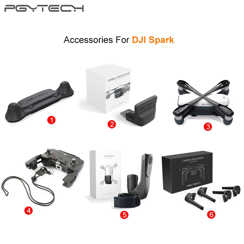 PGYTECH Spark Remote Control Guard /Controller Landyard/ Landing Gear /PropellerHolder/Holster For DJI Spark drone Accessories
PGYTECH Spark Remote Control Guard /Controller Landyard/ Landing Gear /PropellerHolder/Holster For DJI Spark drone Accessories