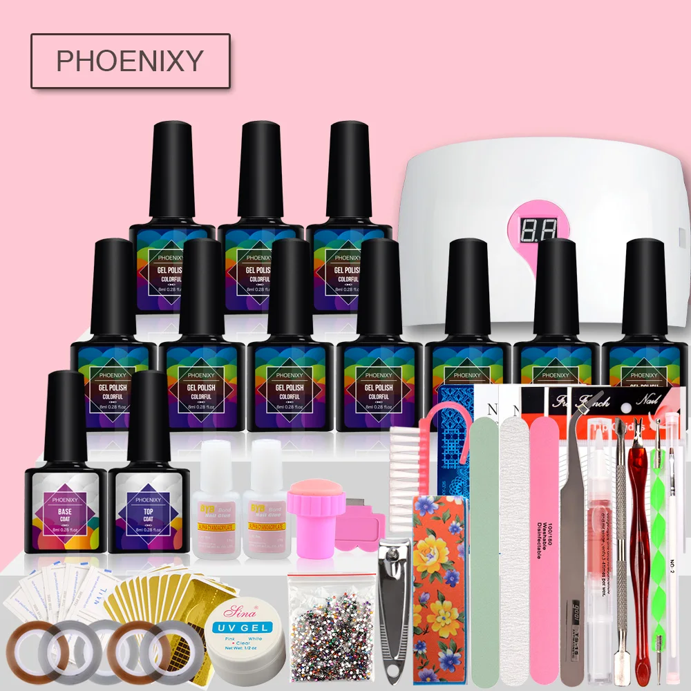 Full Manicure Set Lamp For Nail Kit 36W LED Dryer 10PC 8ml Gel Nail Polish Set All For Manicure Nail Art Kit With Nails Lamp
Full Manicure Set Lamp For Nail Kit 36W LED Dryer 10PC 8ml Gel Nail Polish Set All For Manicure Nail Art Kit With Nails Lamp