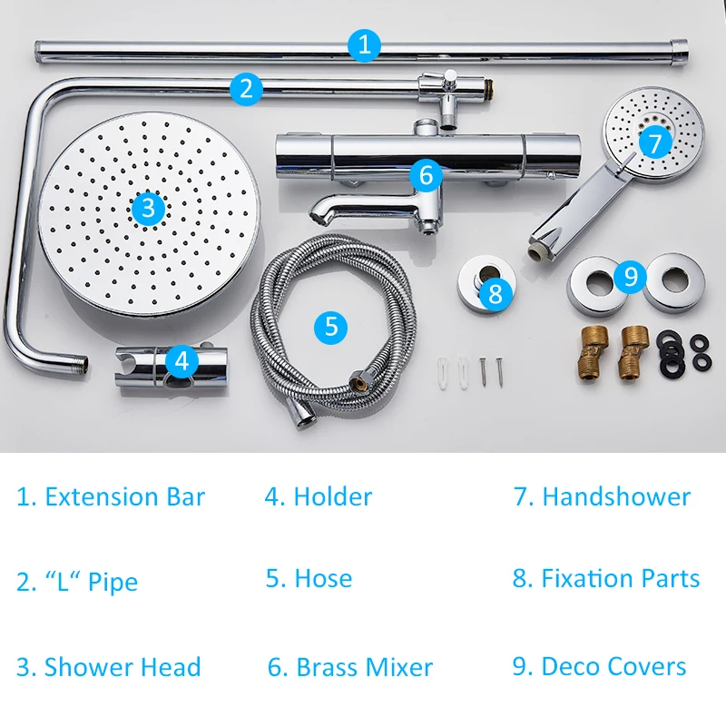 quyanre wanfan gappo shower Faucets bathtub faucet thermostatic bathroom shower faucet bath mixer wall mounted rainfall shower set mixer tap113