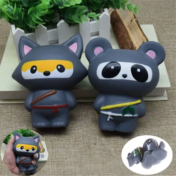 

Funny Animal Jumbo Cartoon Cake Novelty 14CM Kawaii Ninja Squishy Panda/Bear/Fox Slow Rising Fun Kid Toys