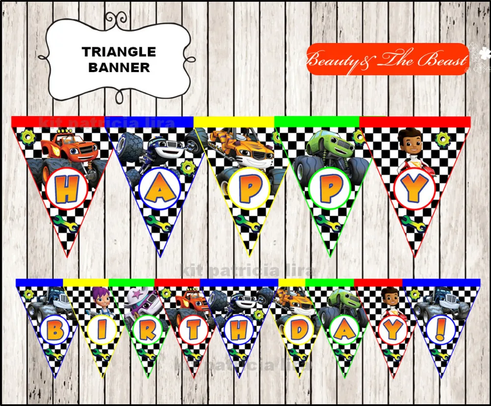 Blaze and the Monster Machines Banner Baby Shower Birthday Party Decorations Kids Party Supplies Trianglees Party candy bar
Blaze and the Monster Machines Banner Baby Shower Birthday Party Decorations Kids Party Supplies Trianglees Party candy bar