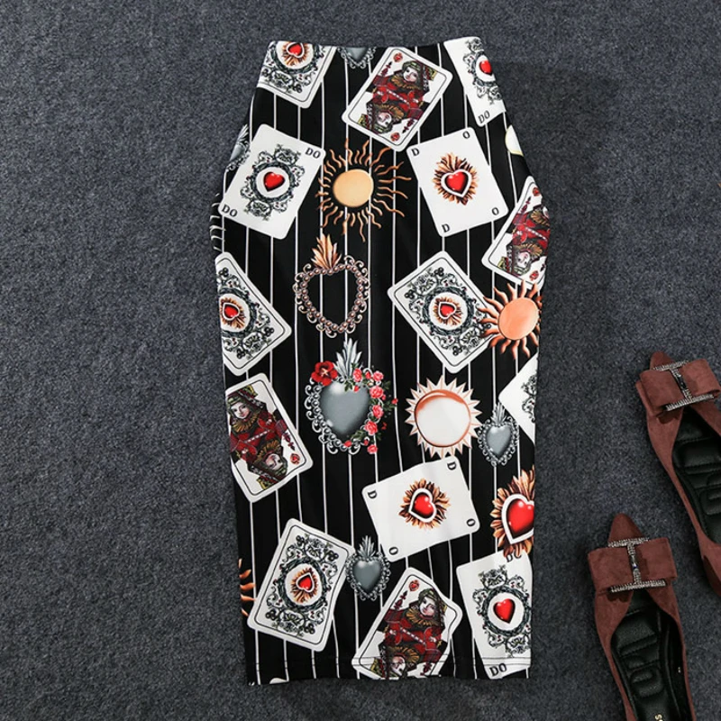 2019 New Arrivals Women Pencil Skirt High Stretch Playing Poker Card Printed Morden Midi Slip Hip Skirt Female Slim Skirts
2019 New Arrivals Women Pencil Skirt High Stretch Playing Poker Card Printed Morden Midi Slip Hip Skirt Female Slim Skirts