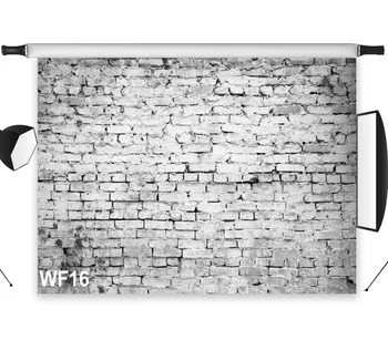 

LB Polyester & Vinyl Gray-white Old Brick Wall Decoration Photo Background Photography Backdrops Backgrounds For Photo Studio