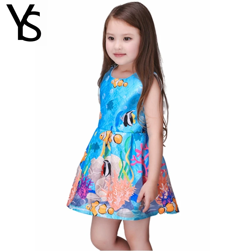 

Little Girls Dress Spring Summer Autumn Girl Princess Tank Dress Toddler Sleeveless Printed Party Clothing Kids Clothes