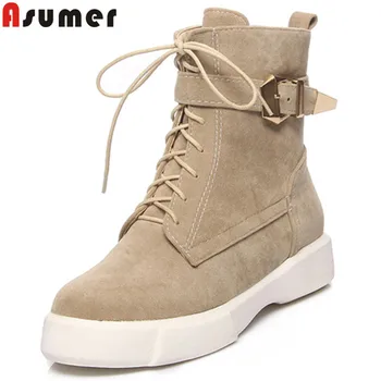 ASUMER black fashion ankle boots for women round toe zip flock autumn winter boots cross tied ladies flat with boots big size
ASUMER black fashion ankle boots for women round toe zip flock autumn winter boots cross tied ladies flat with boots big size