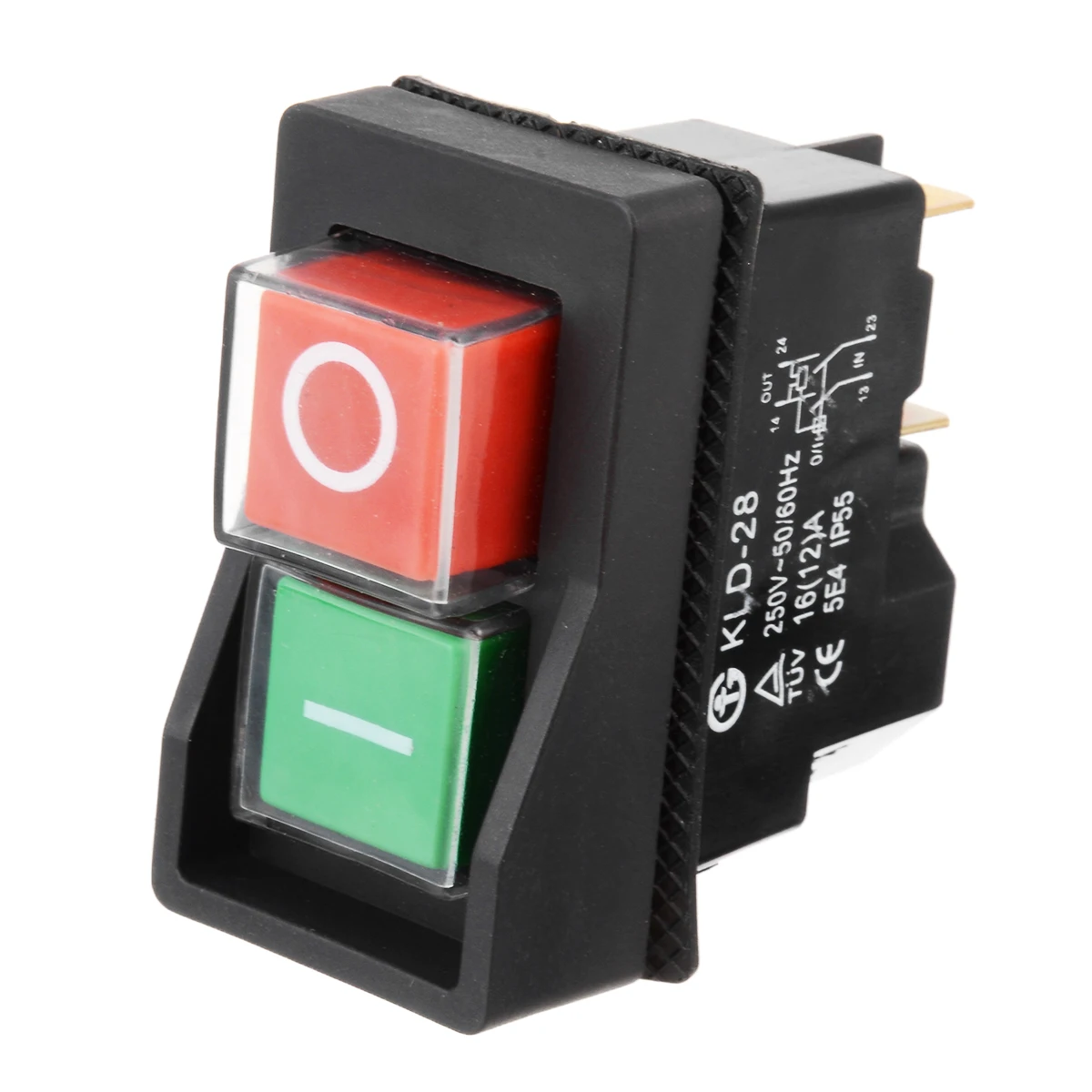 Generic 250V 16A Waterproof On Off Switch IP55 KLD28 4 Pin