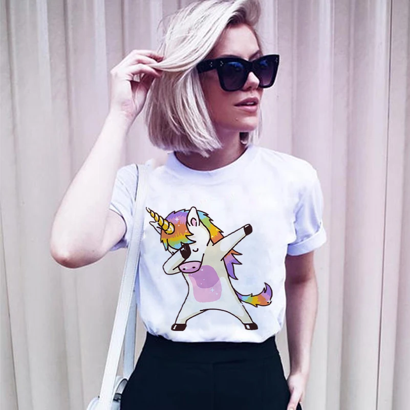 Summer Fashion Unicorn Funny Print Women Tshirt Kawaii Harajuku Tumblr T Shirt Women Tops White O-Neck Short Sleeve Tee Shirt
Summer Fashion Unicorn Funny Print Women Tshirt Kawaii Harajuku Tumblr T Shirt Women Tops White O-Neck Short Sleeve Tee Shirt